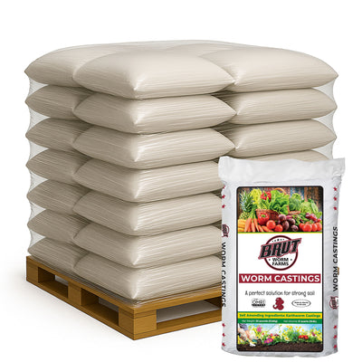 Brut All Natural Organic Worm Castings Soil Builder, 30 Pound Bag, 75 Pack
