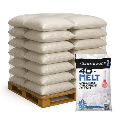 Snow Joe Calcium Chloride Blend Deicer & Snow Removal, 40 Pound Bag, 63 Pack