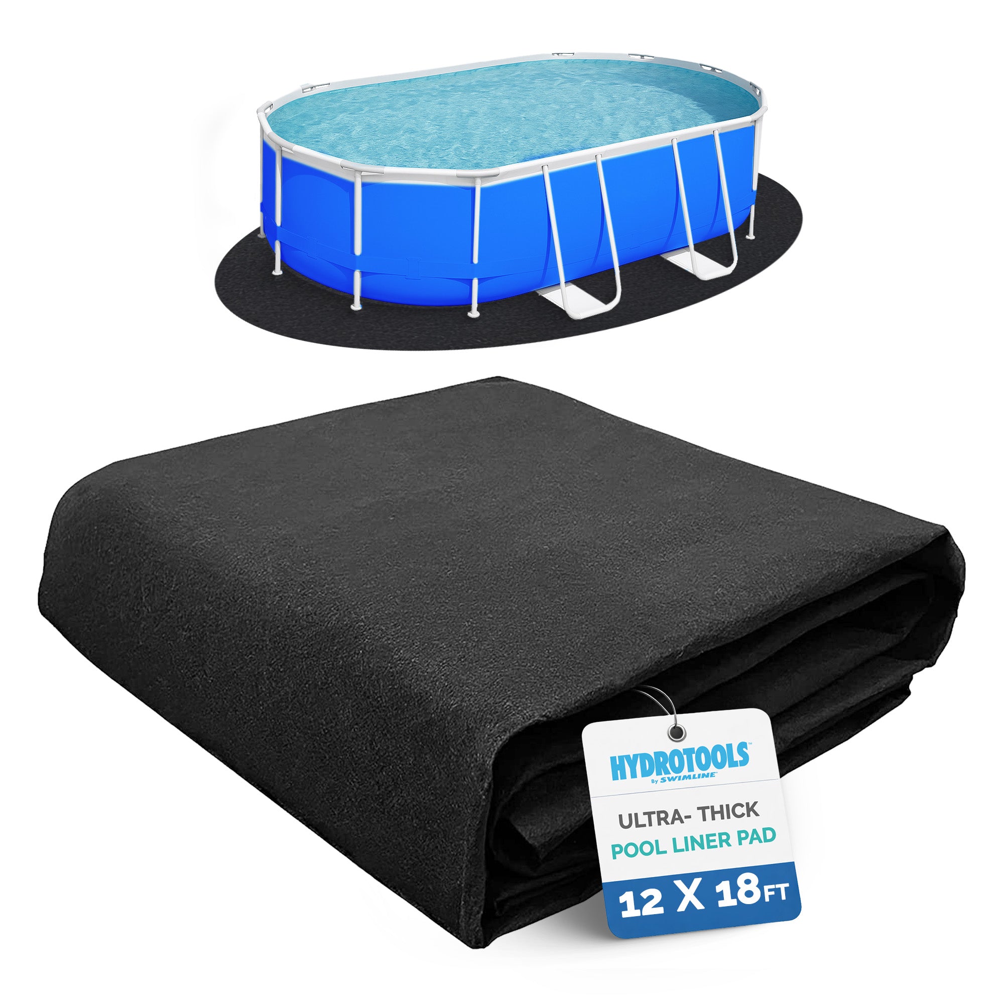 Swimline Hydrotools Above Ground Oval Liner Pad, Pool Protector Mat, (Used)