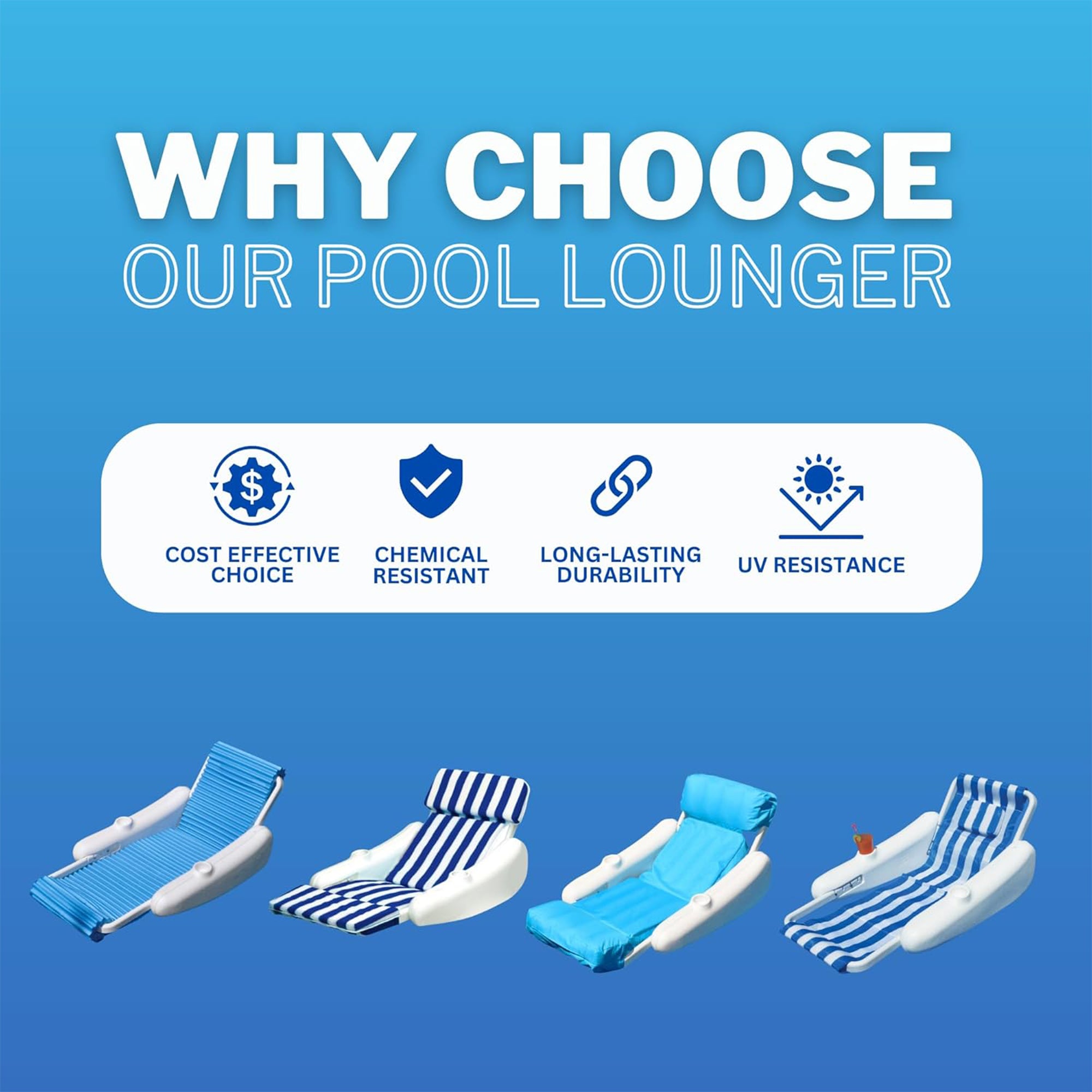 Swimline Sunchaster Sling Style Floating Water Lounge Chair, Swimming Pool Float - VMInnovations
