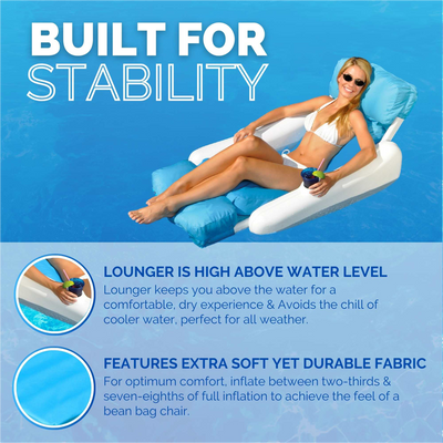 Swimline Sunchaster SunSoft Luxury Outdoor Lounge Chair, Swimming Pool Float - VMInnovations