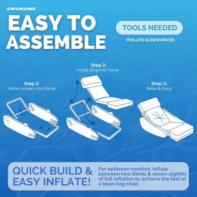 Swimline Sunchaster SunSoft Luxury Outdoor Lounge Chair, Swimming Pool Float - VMInnovations