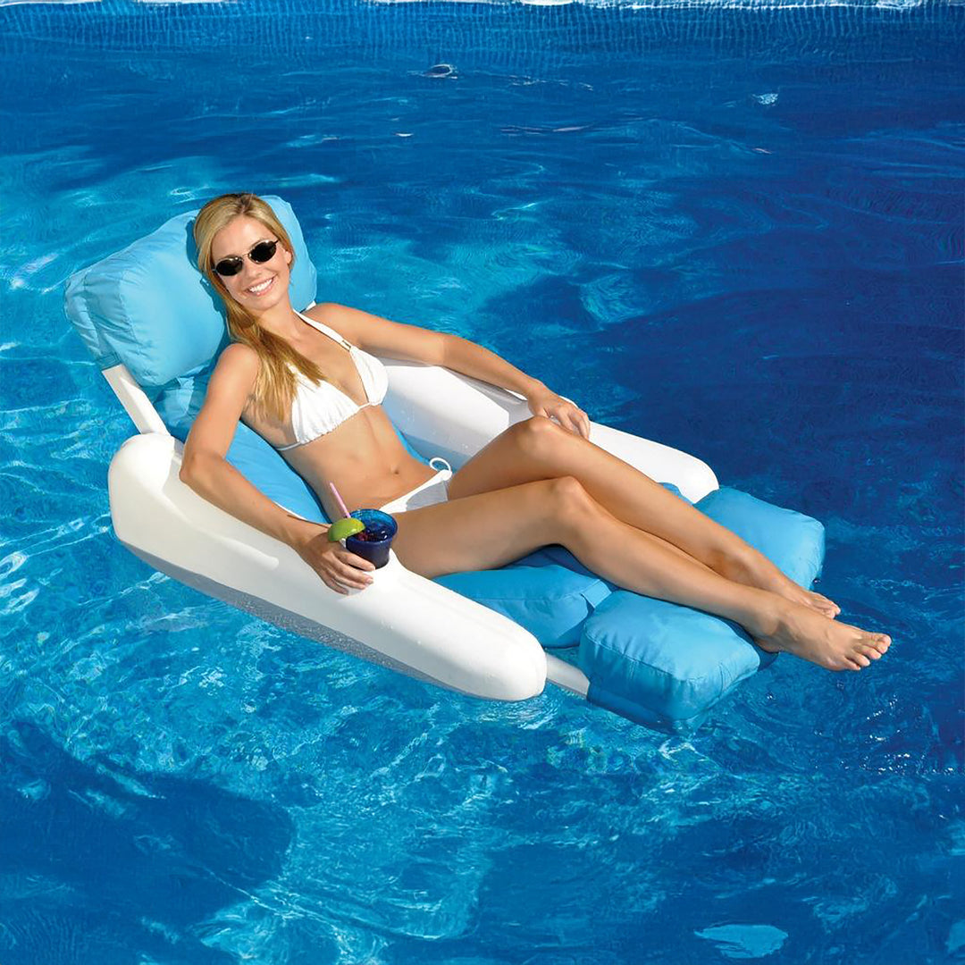 Swimline Sunchaster SunSoft Luxury Outdoor Lounge Chair, Swimming Pool Float
