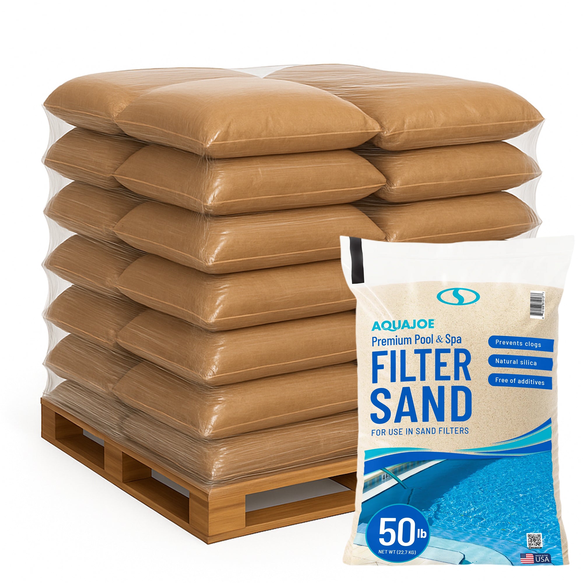 Aqua Joe Premium Pool & Spa Filter Sand for Swimming Pools, 50 lb, FLTSAND50