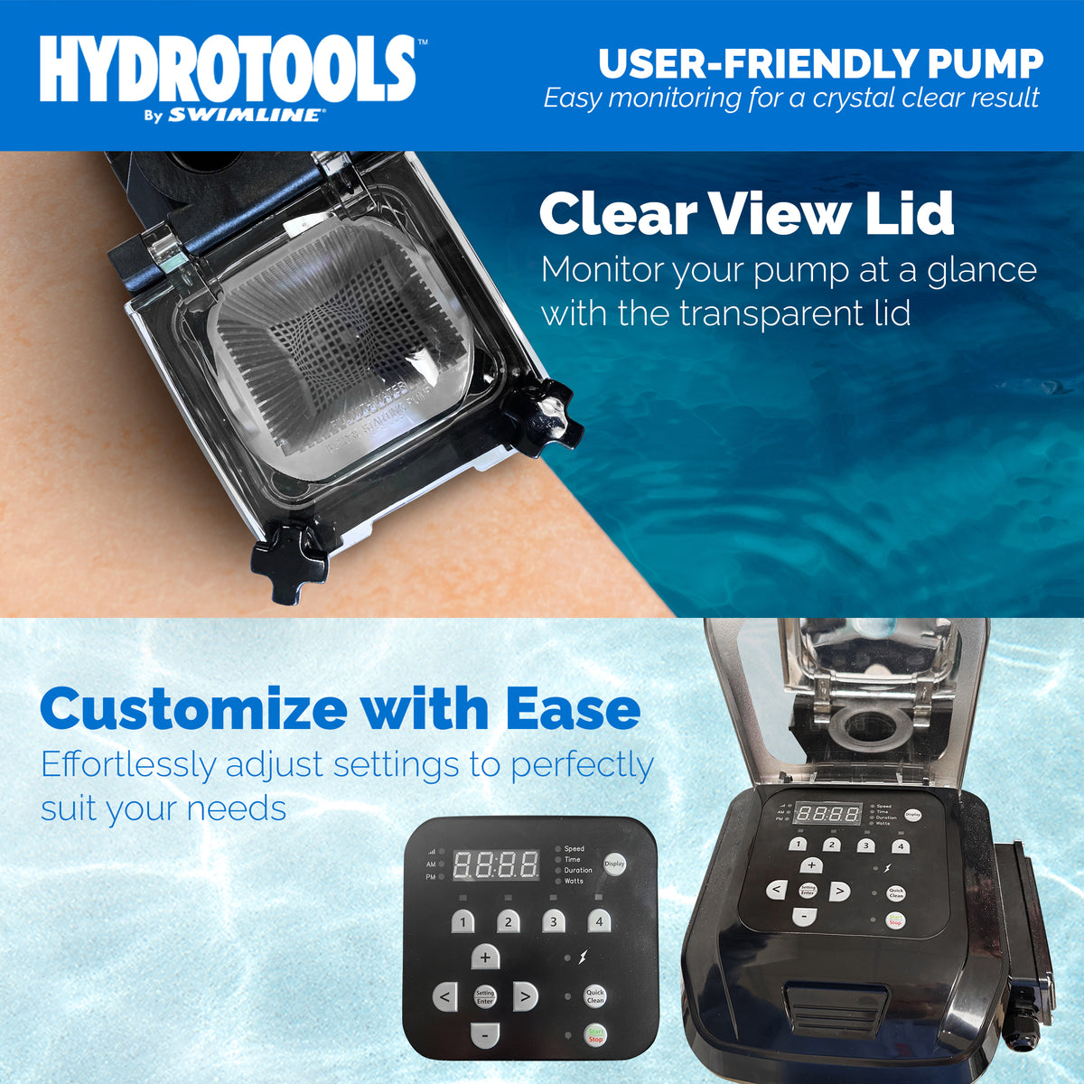 Swimline Hydrotools 9720 GPH Filter Pump for Above and Inground Swimming Pools - VMInnovations