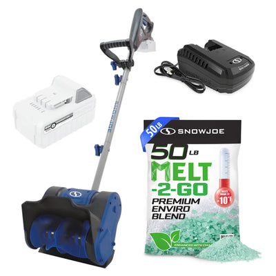 Snow Joe 50 Lbs Melt Enviro Blend Snow Deicer & Snow Joe Cordless Snow Shovel