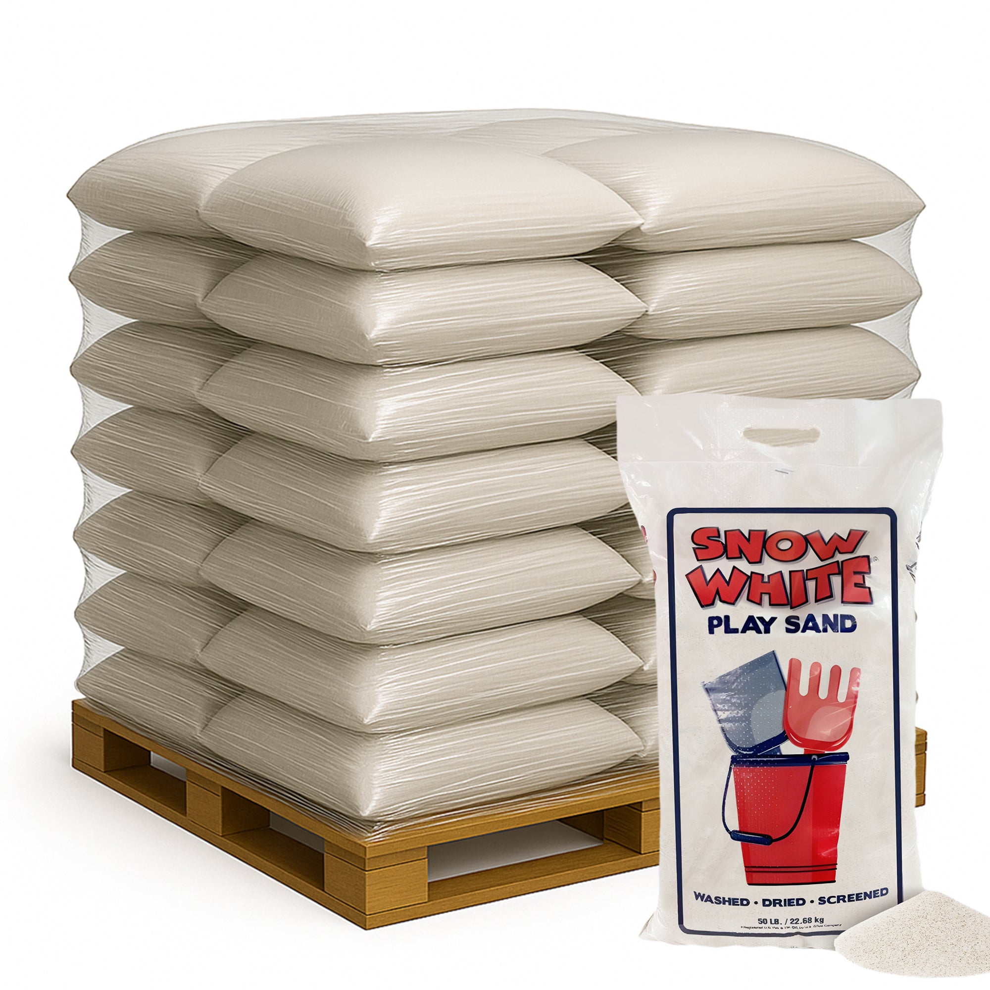 US Silica Snow White Comfortable Play Sand for Sand Tables, 50 lb Bag, 60 Pack
