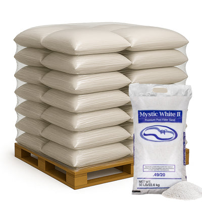 U.S. Silica 50 Pound Mystic White II Swimming Pool Filter Sand, White, 156 Pack