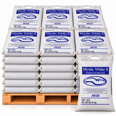 US Silica Mystic White II Premium Swimming Pool Filter Sand, 50 lb Bag, 48 Pack