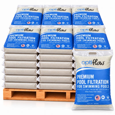 OptiFlow 50 Lb Pool Filtration Angular Sand with Pure Silica Formula, 56 Pack