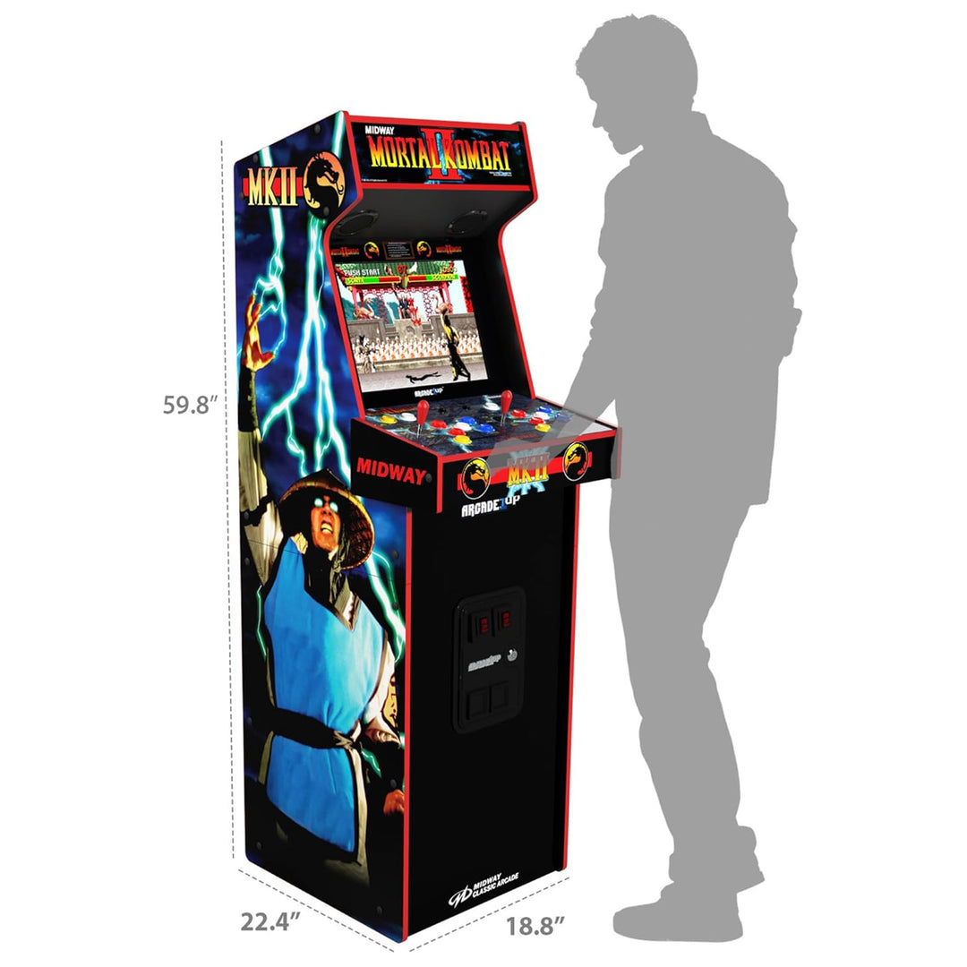 Arcade1Up Mortal Kombat II Deluxe Arcade Machine Gaming Cabinet with 14 Games