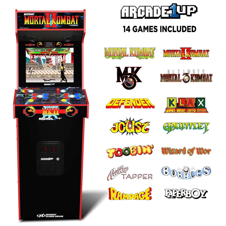 Arcade1Up Mortal Kombat II Deluxe Arcade Machine Gaming Cabinet with 14 Games