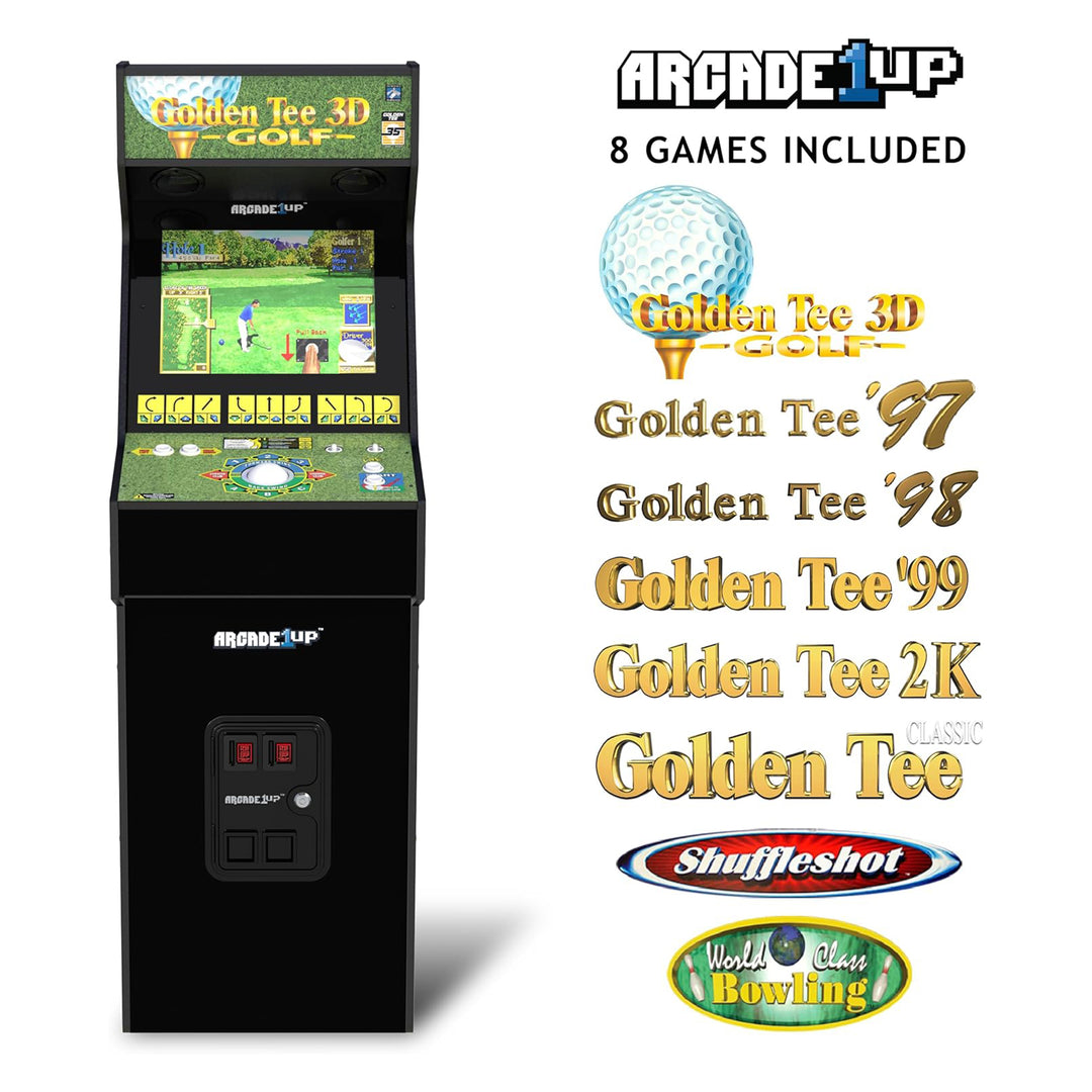 Arcade1Up Golden Tee 3D Deluxe Arcade Console Video Game Machine, 5-Foot Cabinet