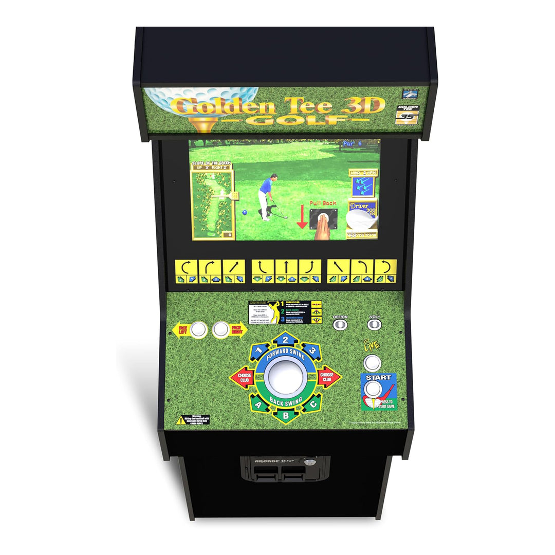 Arcade1Up Golden Tee 3D Deluxe Arcade Console Video Game Machine, 5-Foot Cabinet