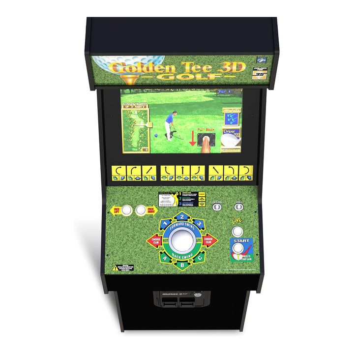 Arcade1Up Golden Tee 3D Deluxe Arcade Console Video Game Machine, 5-Foot Cabinet