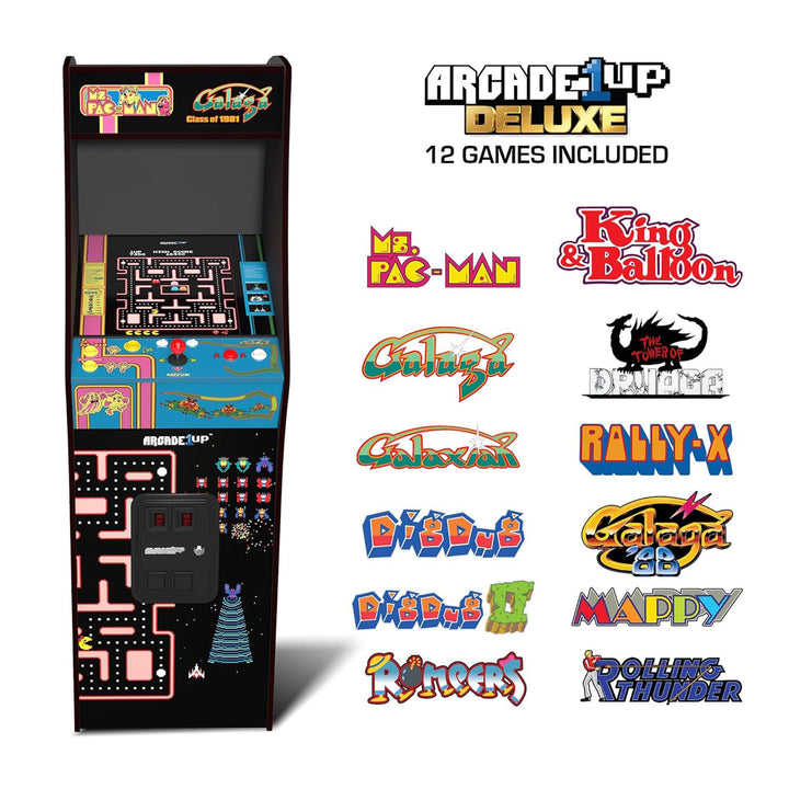 Arcade1Up Ms. Pac-Man Class of '81 Deluxe Arcade Machine with 12 Retro Games