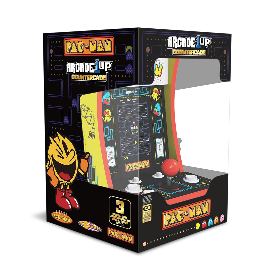 Arcade1Up Pac-Man Countercade Arcade Machine with 3 Retro Games & 7" LCD Monitor