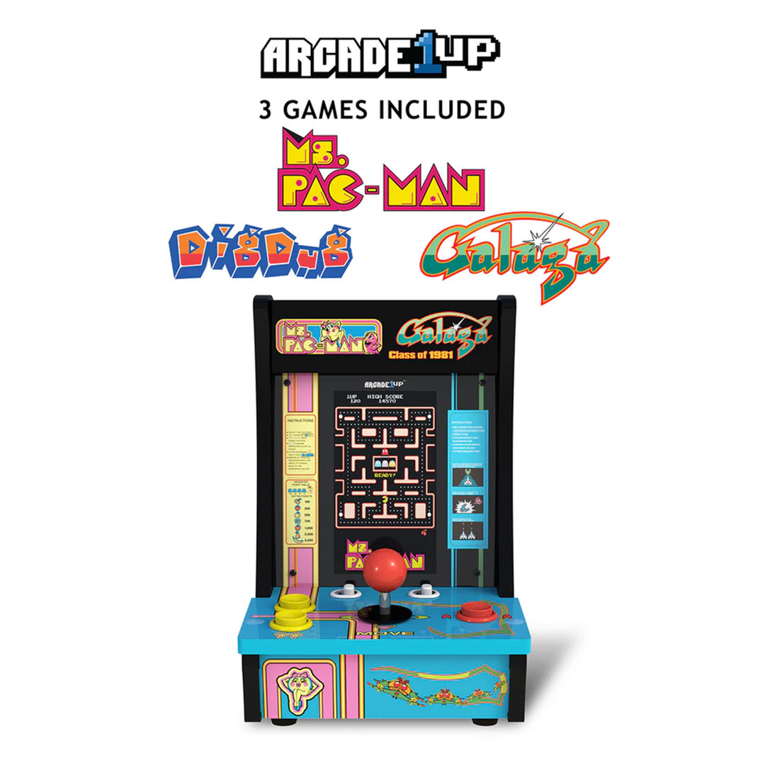 Arcade1Up Ms. Pac-Man Class of '81 Countercade Arcade Machine with 3 Retro Games