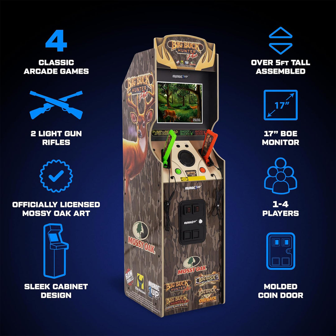 Arcade1Up Big Buck Mossy Oak Deluxe Arcade Machine w/Dual Light Guns (Open Box)