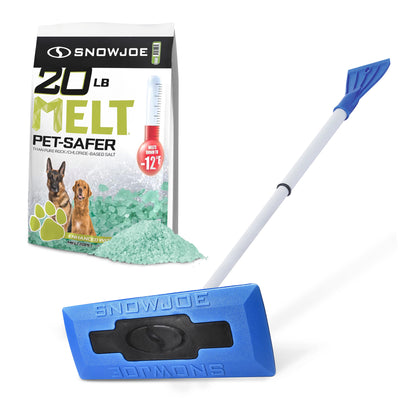Snow Joe Pet-Safe Blend Premium Ice/Snow Deicer & Car Window Snow Removal Broom