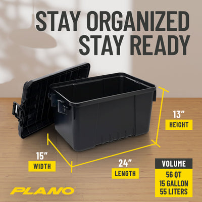 Plano 5 Pack Small Sportsman's Trunk for Outdoor Gear & Tools with Wheels, Black