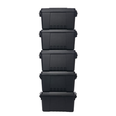 Plano 5 Pack Small Sportsman's Trunk for Outdoor Gear & Tools with Wheels, Black