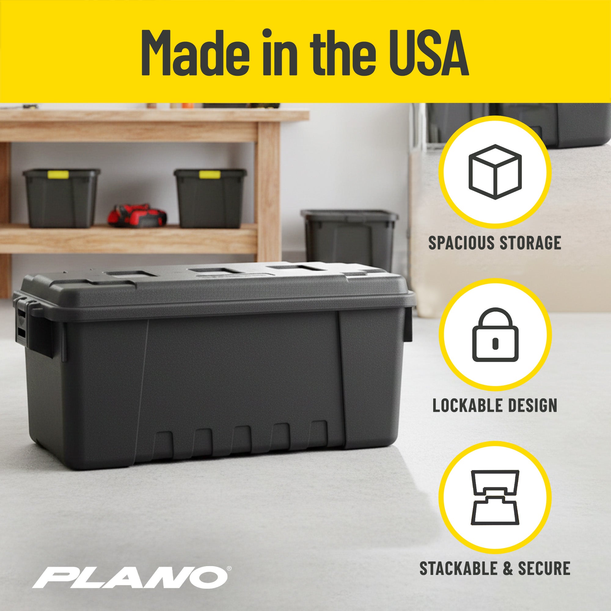 Plano 4 Pack Sportsman's Trunk for Outdoor/Indoor Gear & Tools, Black (Open Box) - VMInnovations
