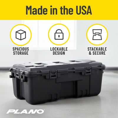 Plano 3 Pack Large Sportsman's Trunk for Outdoor Gear & Tools with Wheels, Black