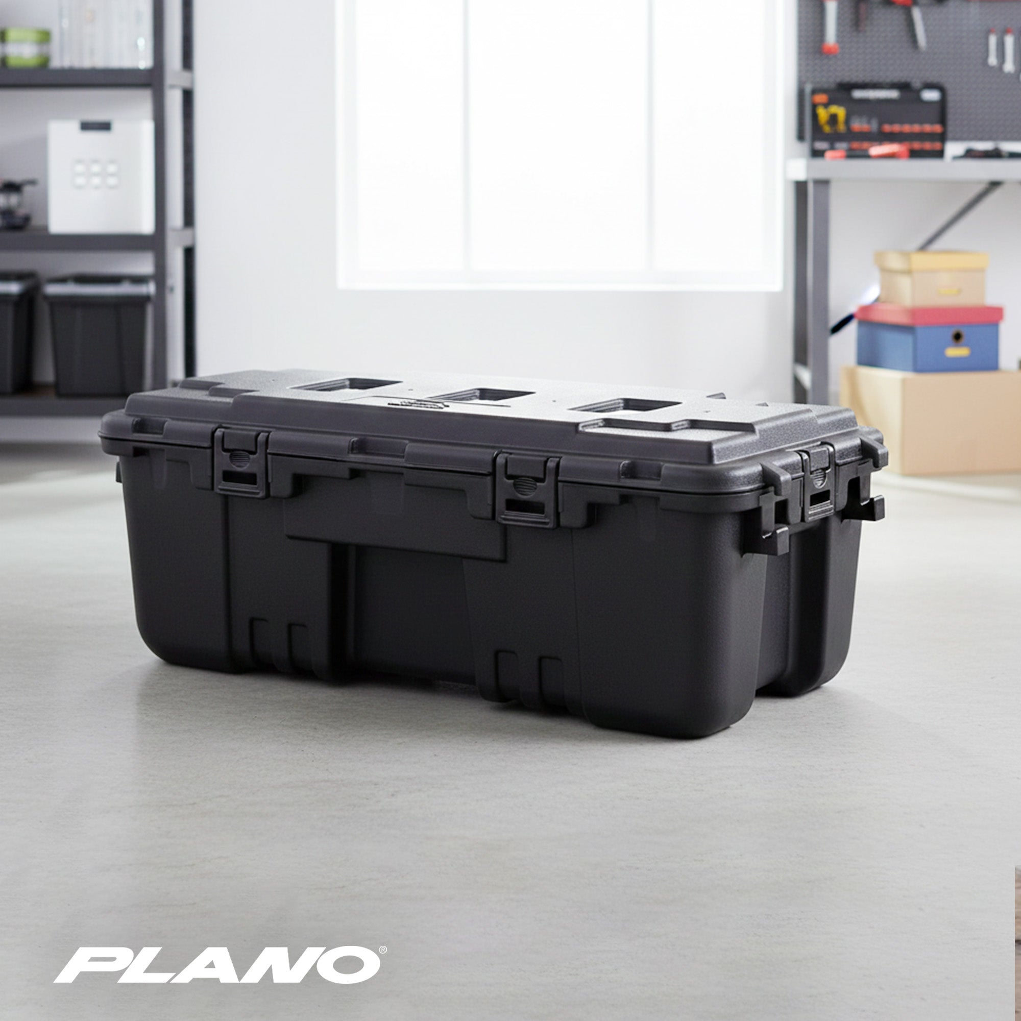 Plano 3 Pack Large Sportsman's Trunk for Outdoor Gear & Tools with Wheels, Black
