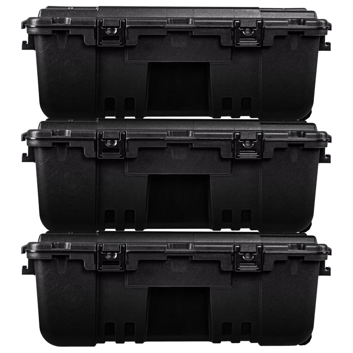 Plano 3 Pack Large Sportsman's Trunk for Outdoor Gear & Tools with Wheels, Black