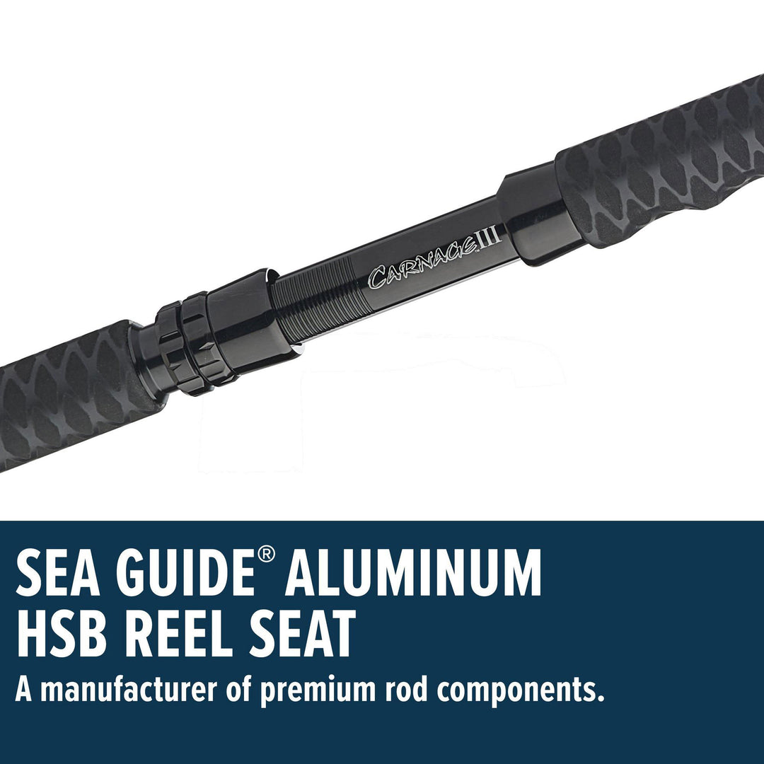 Penn Carnage III Boat Conventional WC Spinning Fishing Rod 7’, up to 130 Pounds