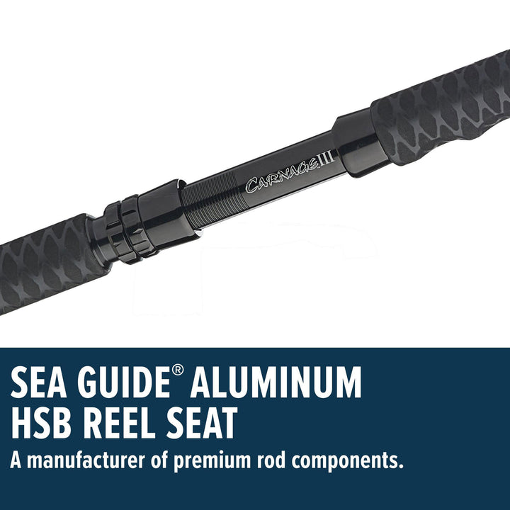 Penn Carnage III Boat Conventional WC Spinning Fishing Rod 7’, up to 150 Pounds