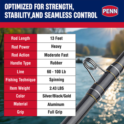 Penn Carnage III Surf Conventional Fishing Rod 13ft ULUA Loads 100 Lb (Open Box)