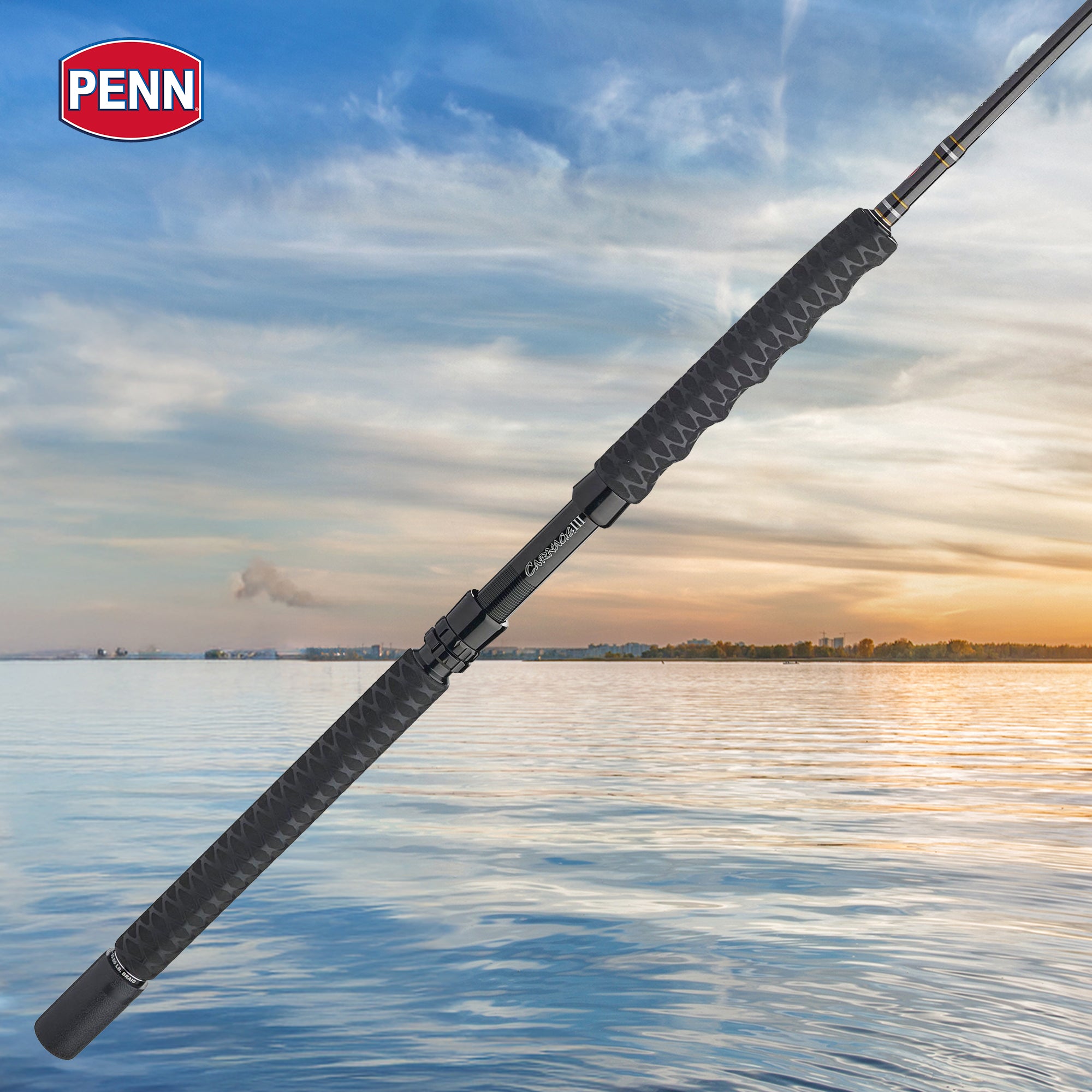 Penn Carnage III Boat Casting Fishing Rod 7’, up to 80 Lbs, Black (Open Box) - VMInnovations