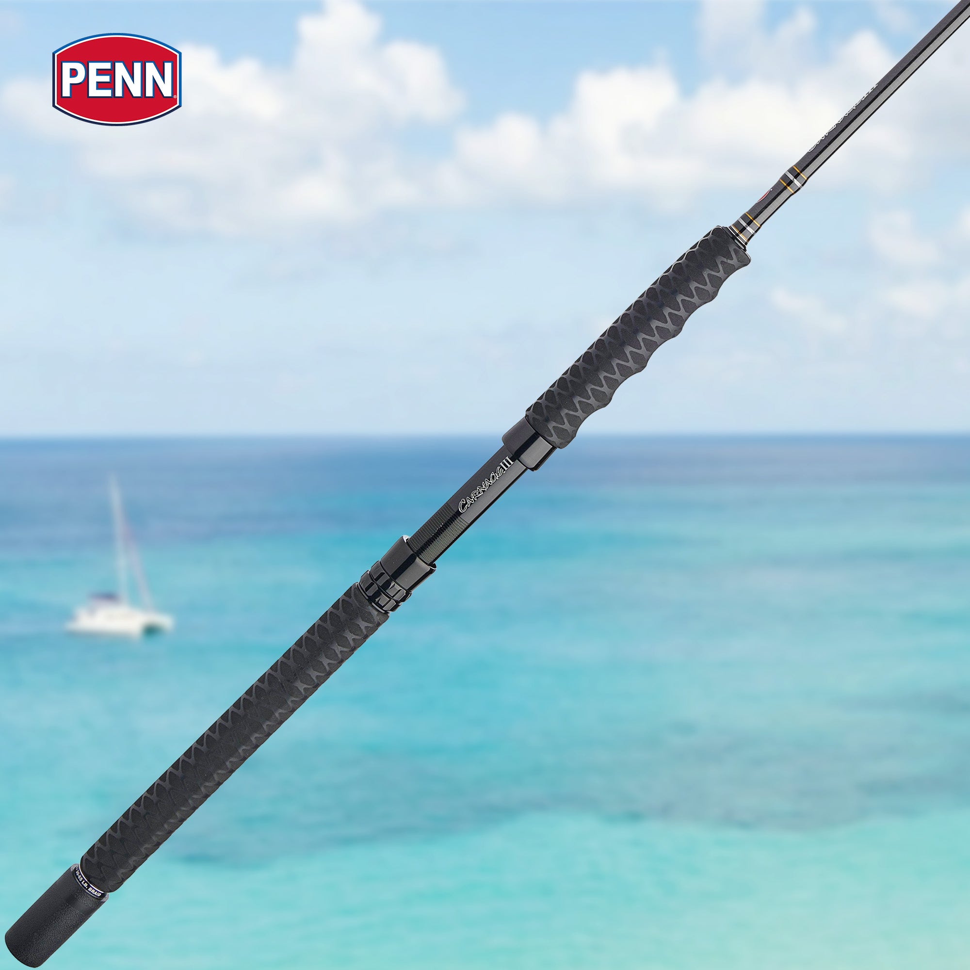 Penn Carnage III Boat Conventional Spinning Fishing Rod 7’, (Open Box)