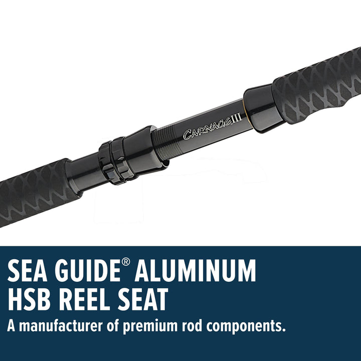 Penn Carnage III Boat Conventional Spinning Fishing Rod 6’, up to 100 Lbs, Black