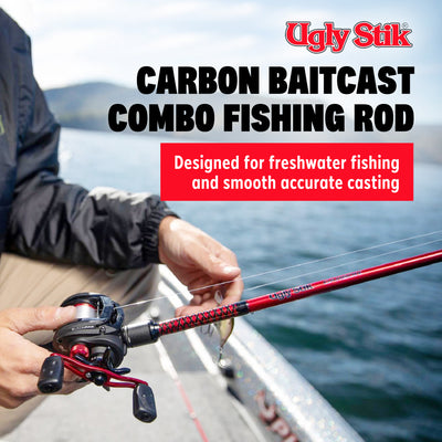 Ugly Stik Carbon Low Profile Baitcast Reel & Rod Combo, Left-Handed  (Open Box)