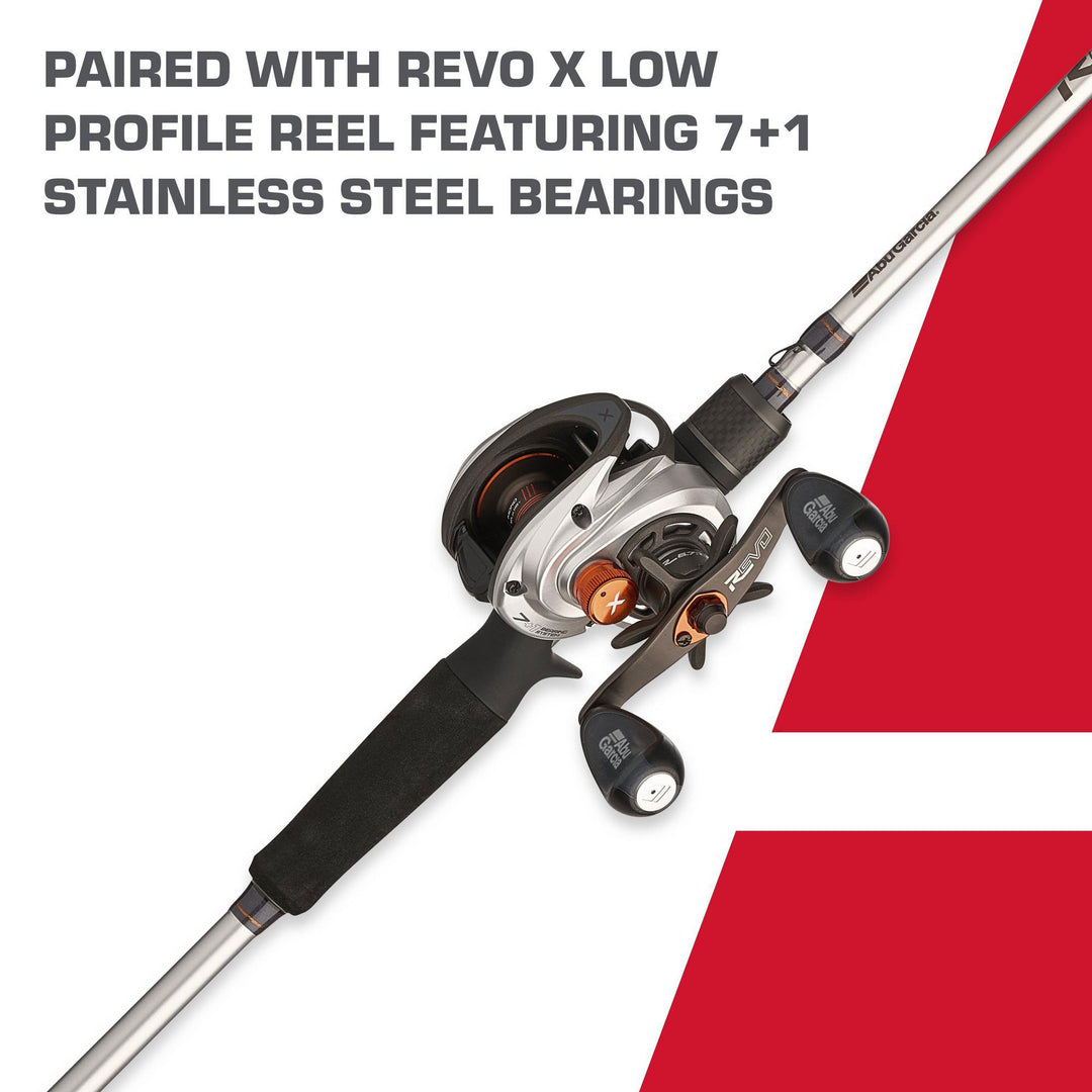 Abu Garcia Revo X Baitcast Reel and Fishing Rod Combo, Right-Handed (Open Box)