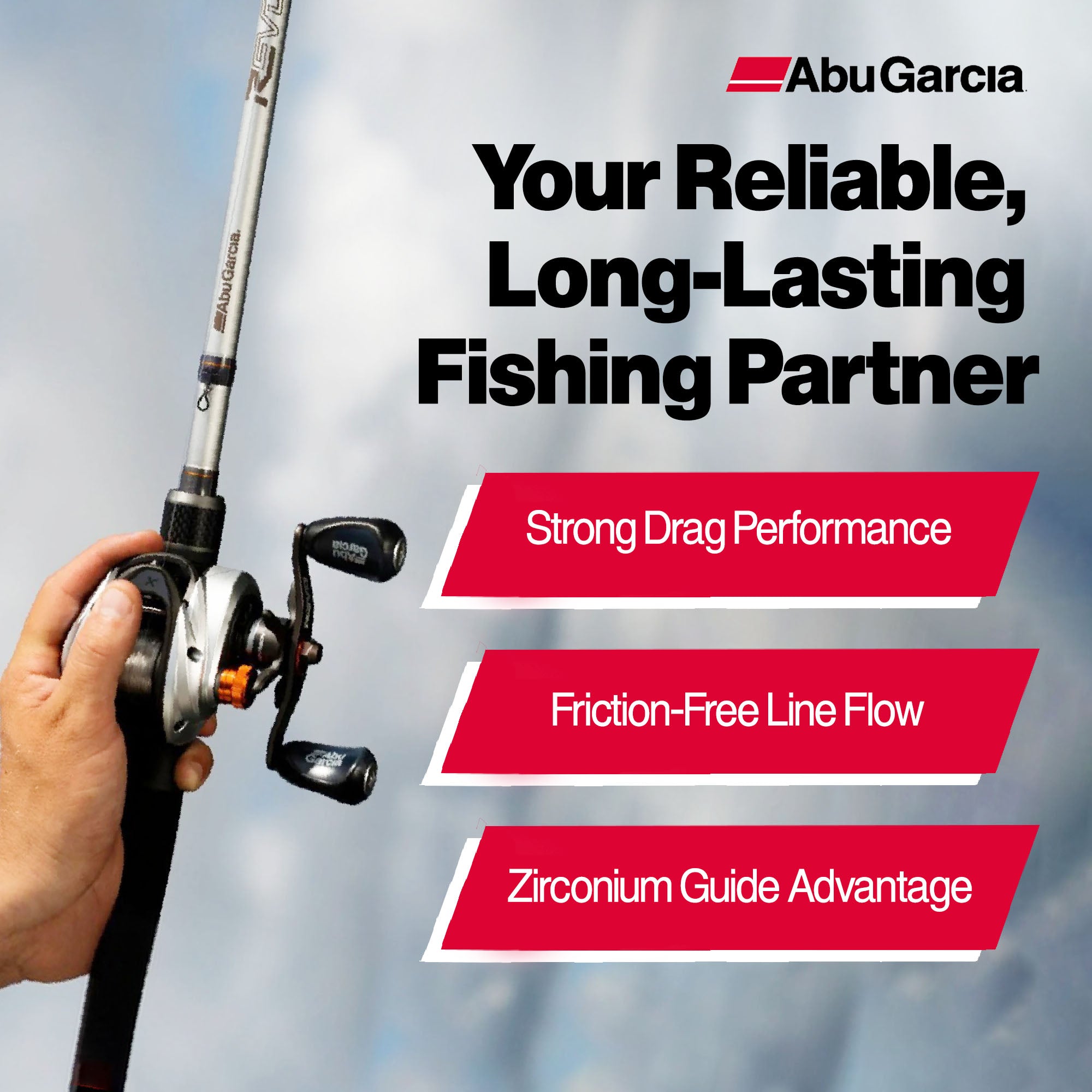Abu Garcia Revo X Baitcast Reel and Fishing Rod Combo, Right-Handed Orientation - VMInnovations