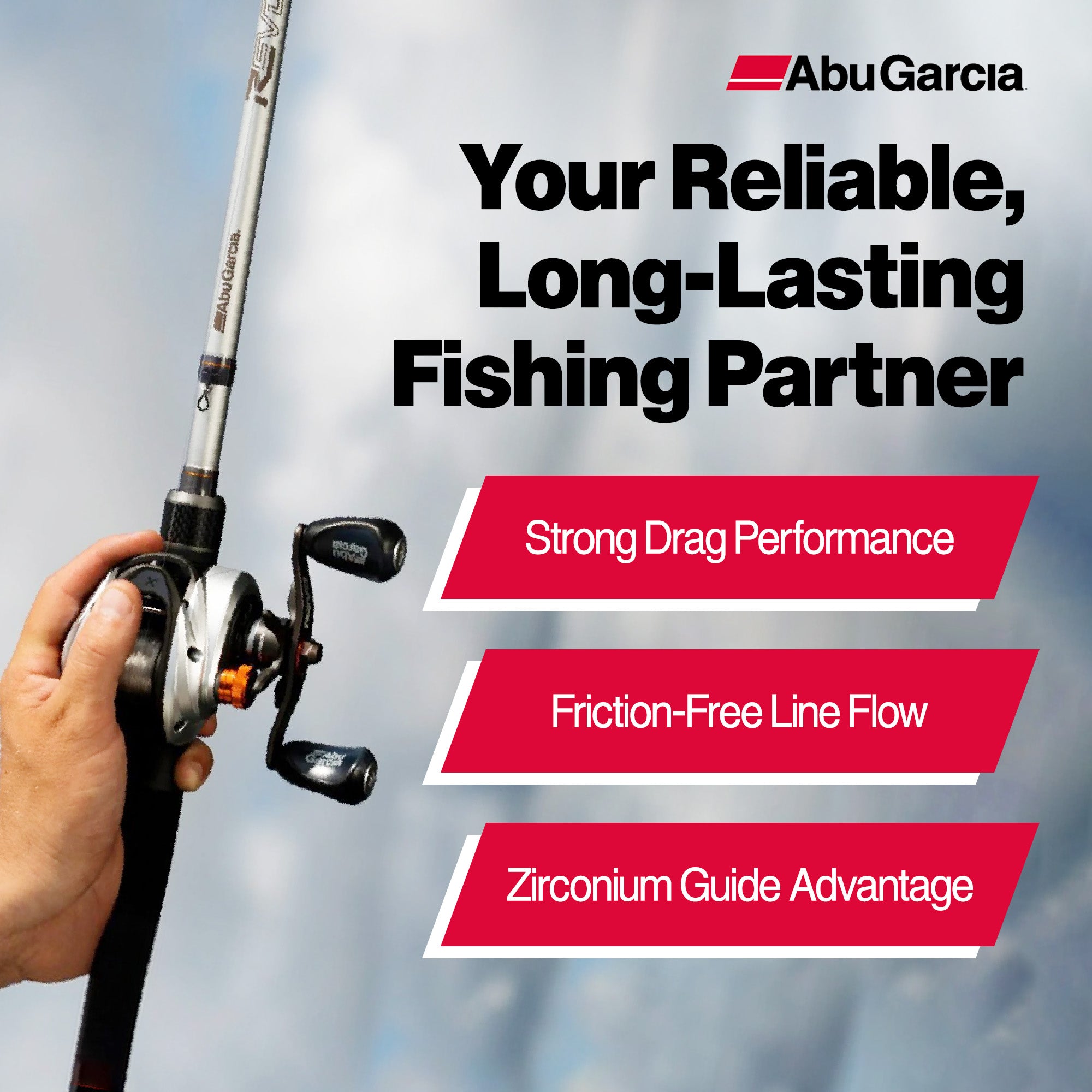 Abu Garcia Revo X Baitcast Reel and Fishing Rod Combo, Left-Handed Orientation