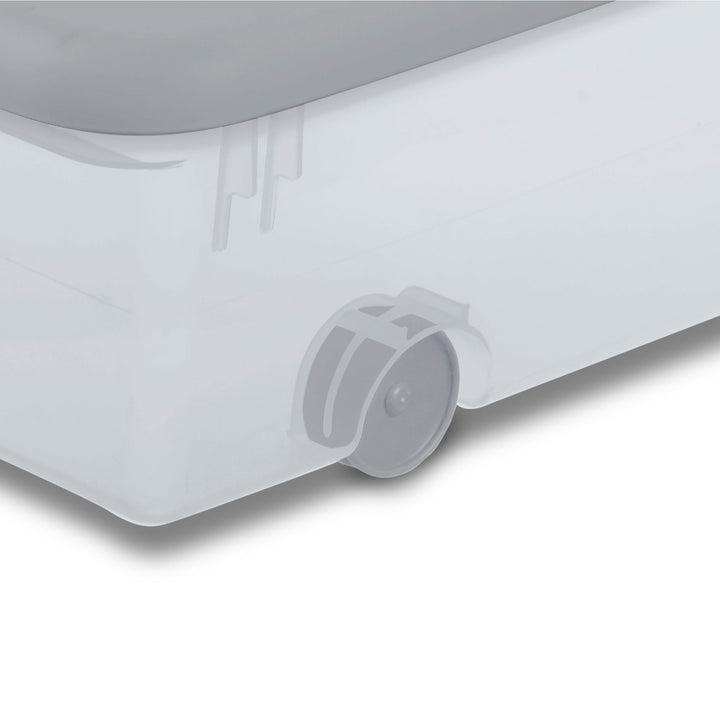 Sterilite 56Qt Wheeled Under Bed Storage Container, Plastic Bin, Silver, 12 Pack