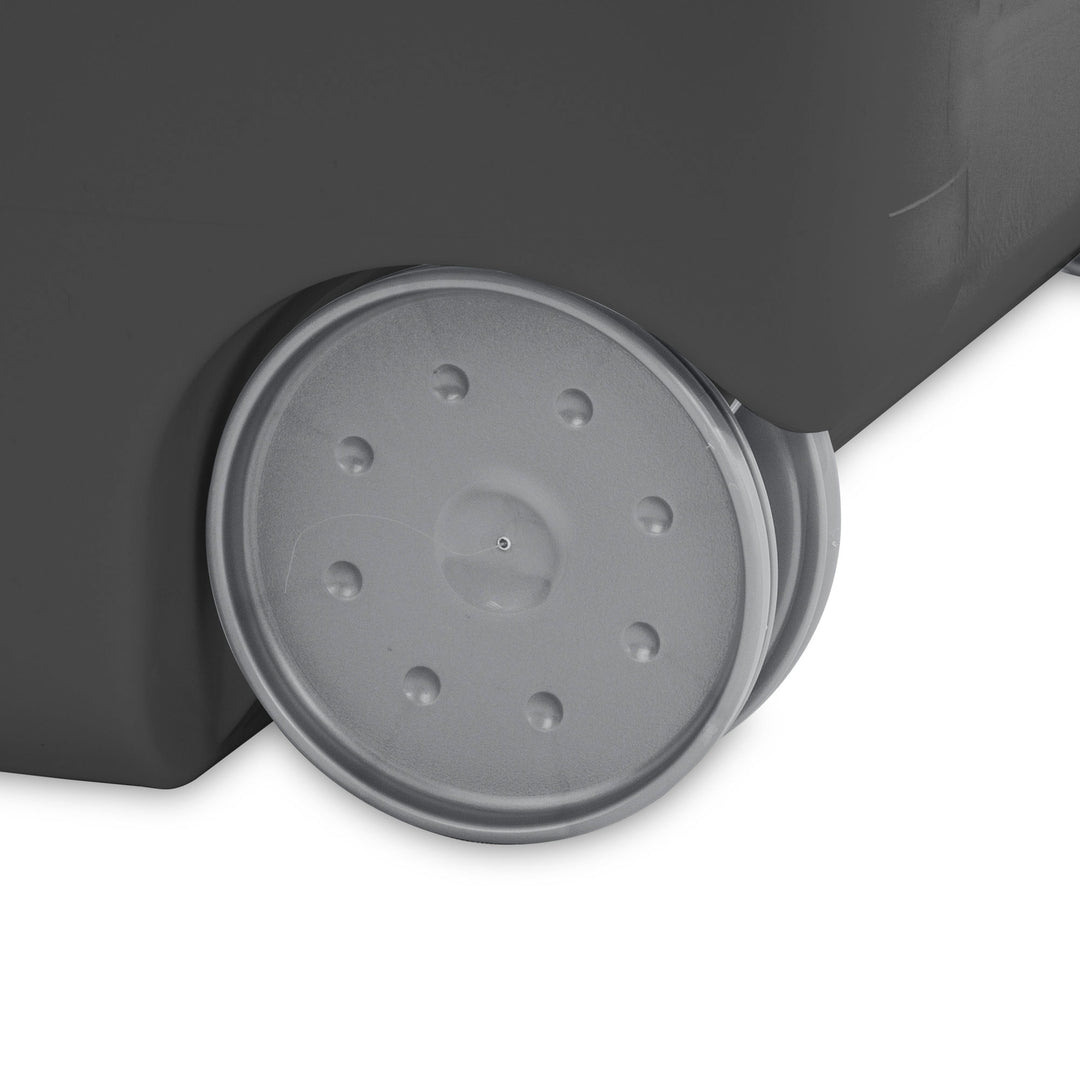 Sterilite Ultra Wheeled Hamper, Laundry Basket w/Lid & Handle, Flat Grey, 3 Pack