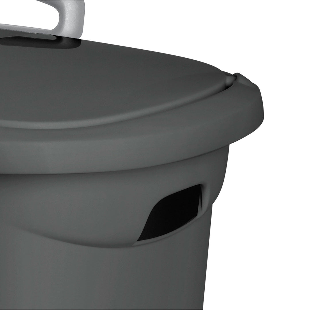 Sterilite Ultra Wheeled Hamper, Laundry Basket w/Lid & Handle, Flat Grey, 3 Pack