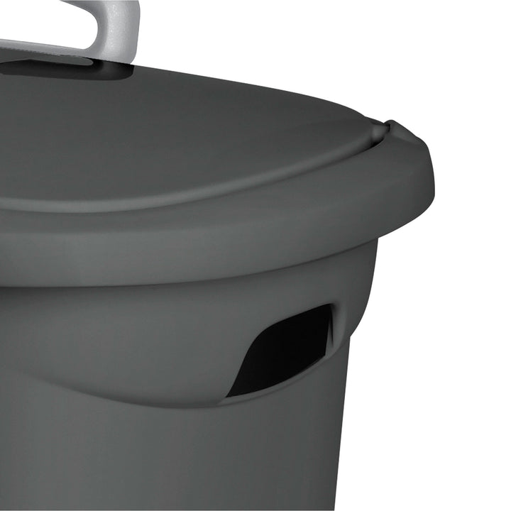 Sterilite Ultra Wheeled Hamper, Laundry Basket w/Lid & Handle, Flat Grey, 3 Pack