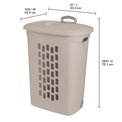 Sterilite Ultra Wheeled Hamper, Laundry Basket with Lid and Handle, Grey, 3 Pack - VMInnovations