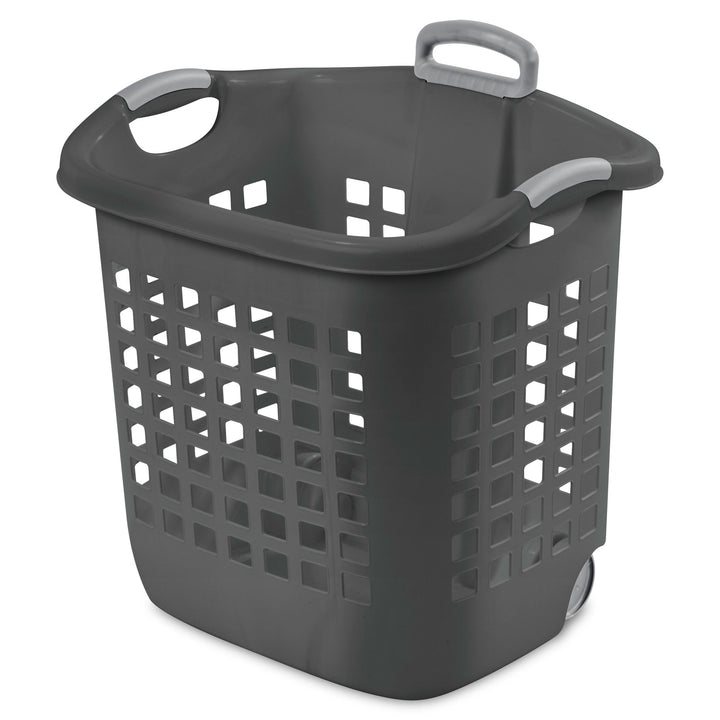 Sterilite Ultra Wheeled Laundry Basket, 1.7 Bushel with Handles, Grey, 4 Pack