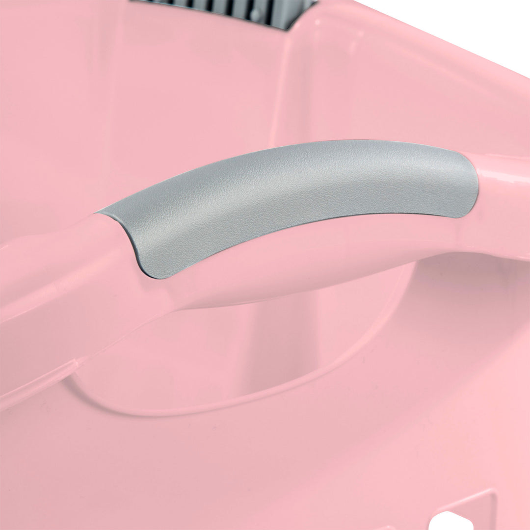 Sterilite Ultra Wheeled Laundry Basket, 1.7 Bushel with Handles, Pink, 4 Pack