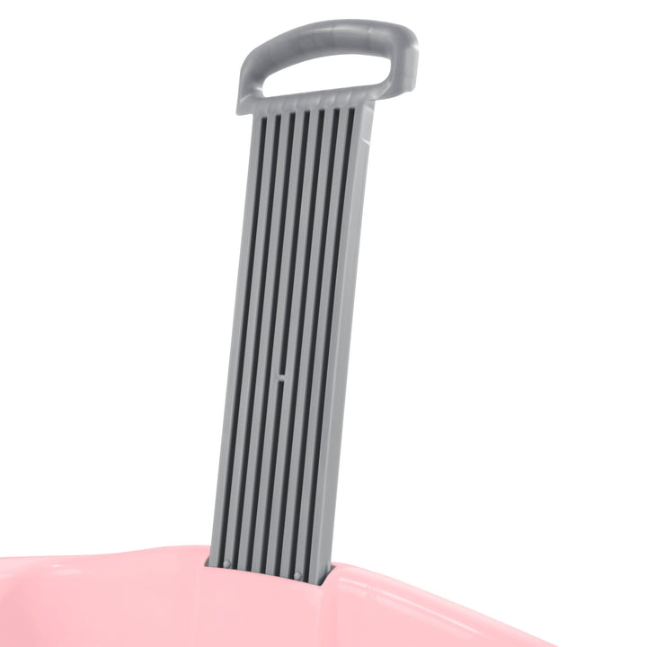 Sterilite Ultra Wheeled Laundry Basket, 1.7 Bushel with Handles, Pink, 4 Pack