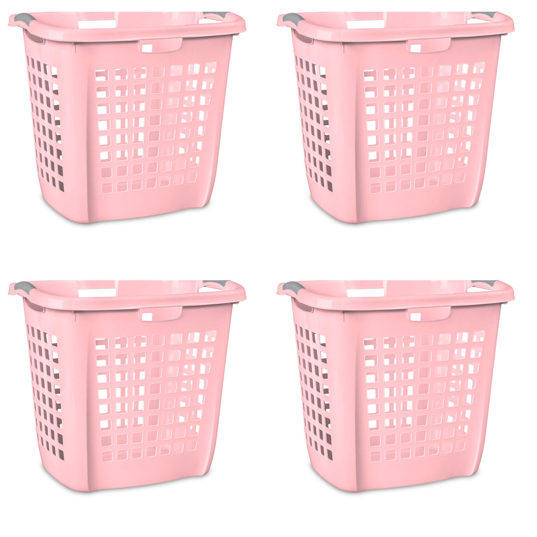 Sterilite Ultra Easy Carry Laundry Basket, 2.1 Bushel, Plastic, Pink, 4 Pack - VMInnovations