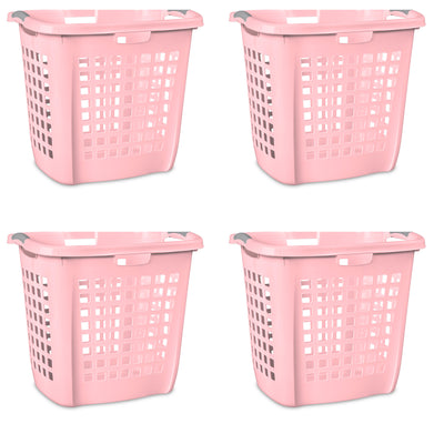 Sterilite Ultra Easy Carry Laundry Basket, 2.1 Bushel, Plastic, Pink, 4 Pack - VMInnovations